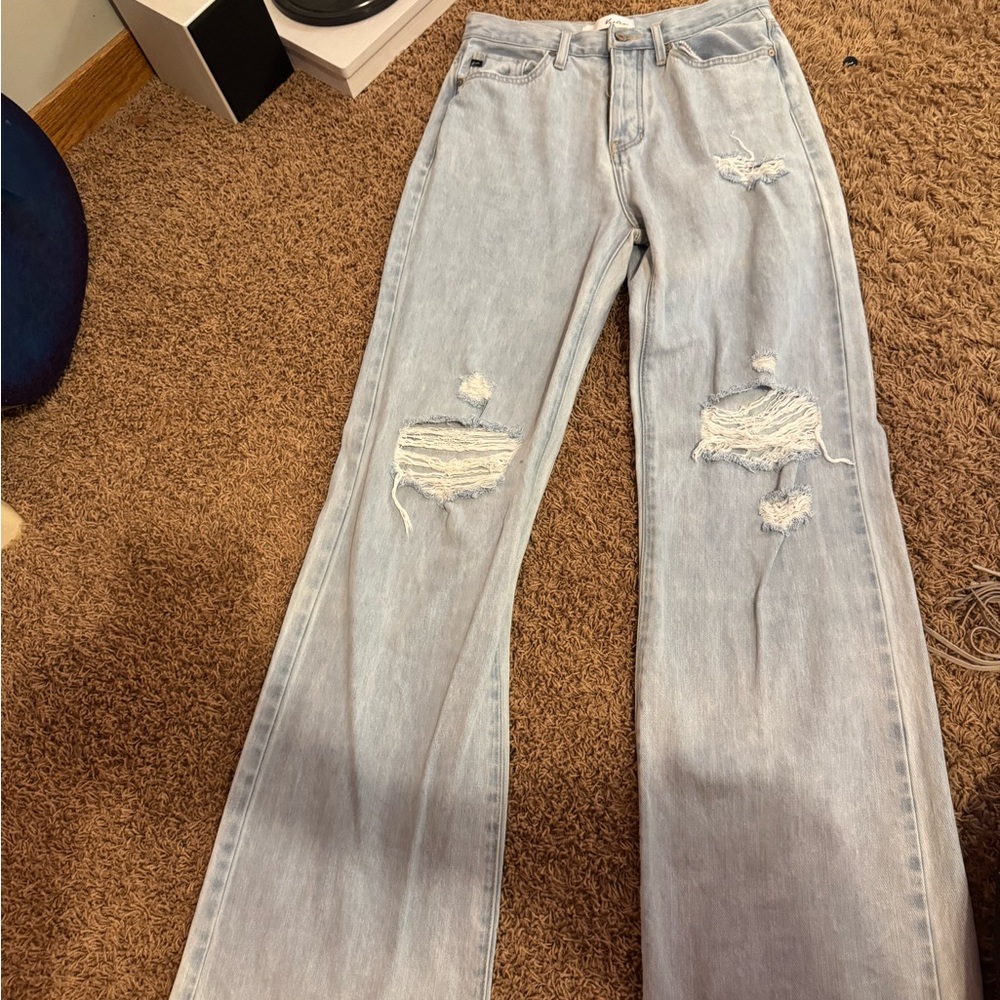 Light Blue Distressed Women's Jeans